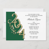 Klasse van 2024 Afstudeerder Gold en Green Kaart (Voorkant)