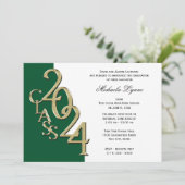 Klasse van 2024 Afstudeerder Gold en Green Kaart (Staand voorkant)