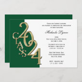 Klasse van 2024 Afstudeerder Gold en Green Kaart (Voorkant / Achterkant)