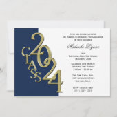 Klasse van 2024 Afstudeerder Gold en Navy Blue Kaart (Voorkant)