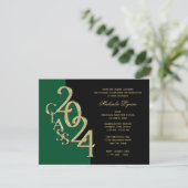 Klasse van 2024 Afstudeerder Goud met Kleuroptie I Kaart (Staand voorkant)