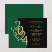 Klasse van 2024 Afstudeerder Goud met Kleuroptie I Kaart (Voorkant / Achterkant)