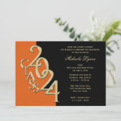 Klasse van 2024 Afstudeerder Goud met Kleuroptie Kaart (Staand voorkant)