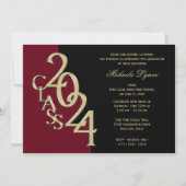 Klasse van 2024 Afstudeerder Goud met Kleuroptie Kaart (Voorkant)