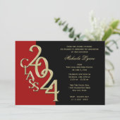 Klasse van 2024 Afstudeerder Goud met Kleuroptie Kaart (Staand voorkant)