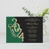 Klasse van 2024 Afstudeerder Goud met Kleuroptie Kaart (Staand voorkant)