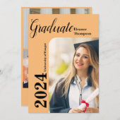 Klasse van 2024 Afstudeerder: Modern zwart-wit fot Kaart (Voorkant / Achterkant)