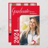 Klasse van 2024 Afstudeerder: Modern zwart-wit fot Kaart (Voorkant / Achterkant)