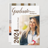 Klasse van 2024 Afstudeerder: Modern zwart-wit fot Kaart (Voorkant / Achterkant)
