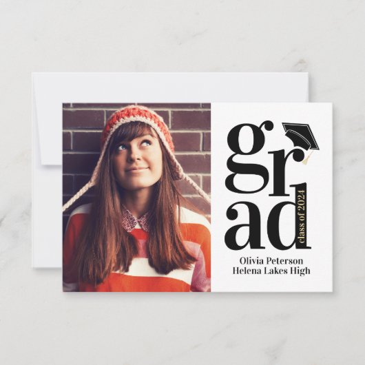 Klasse van 2024 AFSTUDEERDER Multi Photo Afstudere Bedankkaart (Voorkant)