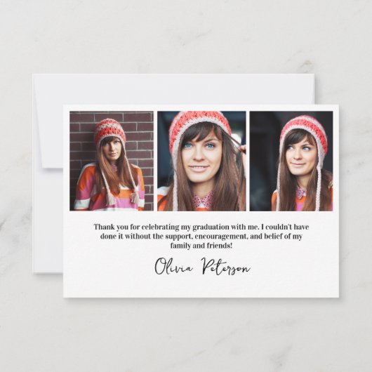 Klasse van 2024 AFSTUDEERDER Multi Photo Afstudere Bedankkaart (Achterkant)
