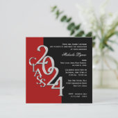 Klasse van 2024 Afstudeerder Rood en Zwart Kaart (Staand voorkant)