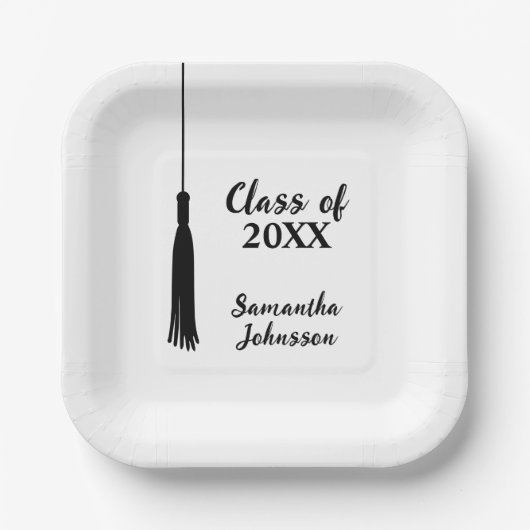 Klasse van 2024 Afstudeerder Tassel Gepersonalisee Papieren Bordje (Voorkant)