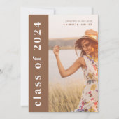 Klasse van 2024 Afstudeerder uitnodigen met Afbeel Kaart (Voorkant)