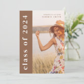 Klasse van 2024 Afstudeerder uitnodigen met Afbeel Kaart (Staand voorkant)