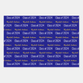 Klasse van 2024 Afstudeerders Volledige naam Navy  Inpakpapier Vel (Voorkant)