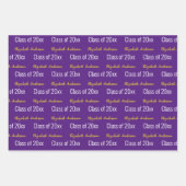 Klasse van 2024 Afstudeerders Volledige Naam Paars Inpakpapier Vel (Voorkant 3)