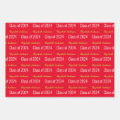 Klasse van 2024 Afstudeerders Volledige Naam Rood Inpakpapier Vel (Voorkant)