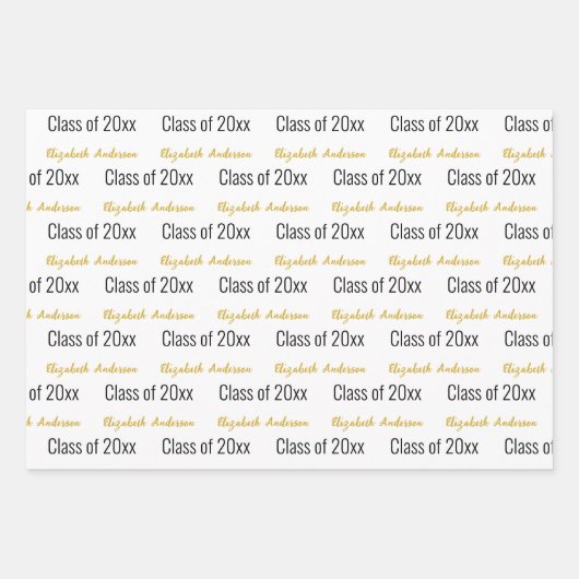 Klasse van 2024 Afstudeerders Volledige Naam Wit Z Inpakpapier Vel (Voorkant 2)