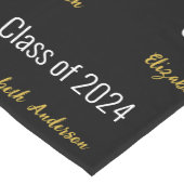 Klasse van 2024 Afstudeerders Volledige Naam Zwart Korte Tafelloper (Hoek)