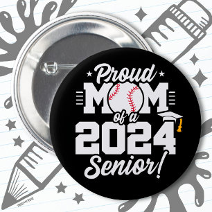 Klasse van 2024 Afstuderen Baseball Mom Senior 202 Ronde Button 5,7 Cm