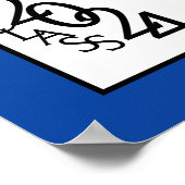 Klasse van 2024 Afstuderen Blue Autograph Keepsake Poster (Hoek)