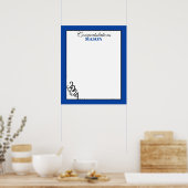 Klasse van 2024 Afstuderen Blue Autograph Keepsake Poster (Keuken)