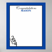 Klasse van 2024 Afstuderen Blue Autograph Keepsake Poster (Voorkant)