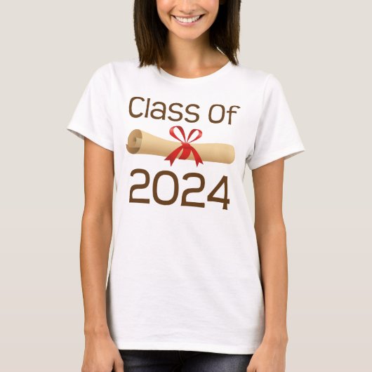Klasse van 2024 Afstuderen cadeaus T-shirt (Voorkant)