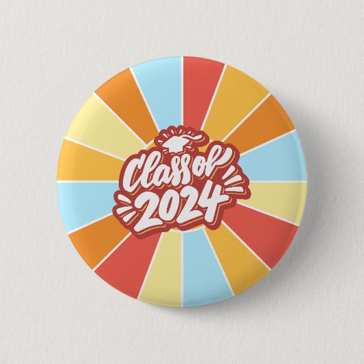 Klasse van 2024 Afstuderen Celebration Ronde Button 5,7 Cm (Voorkant)
