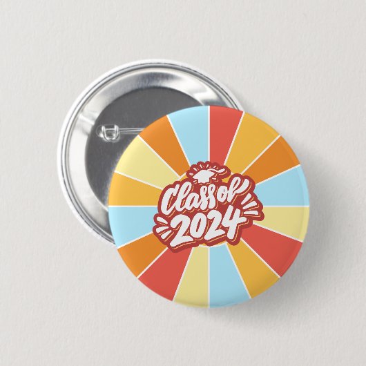Klasse van 2024 Afstuderen Celebration Ronde Button 5,7 Cm (Voorkant /achterkant)