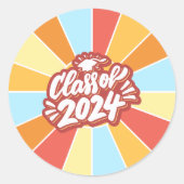 Klasse van 2024 Afstuderen Celebration Ronde Sticker (Voorkant)