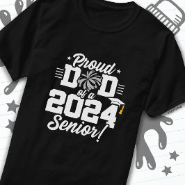 Klasse van 2024 Afstuderen Cheer Dad Senior 2024 T-shirt