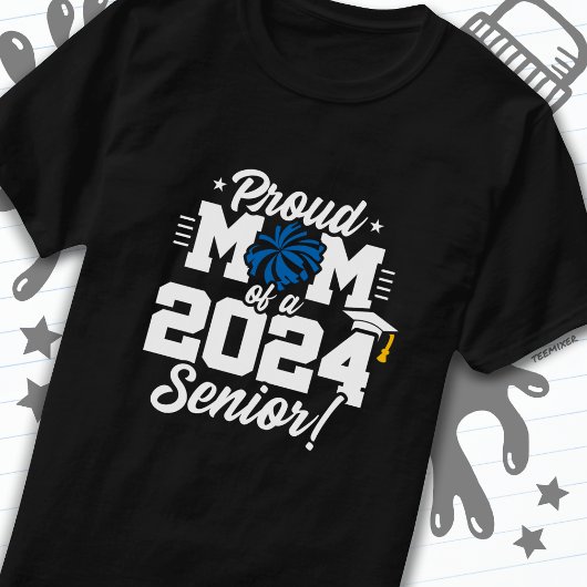 Klasse van 2024 Afstuderen Cheer Mom Senior 2024 T-shirt