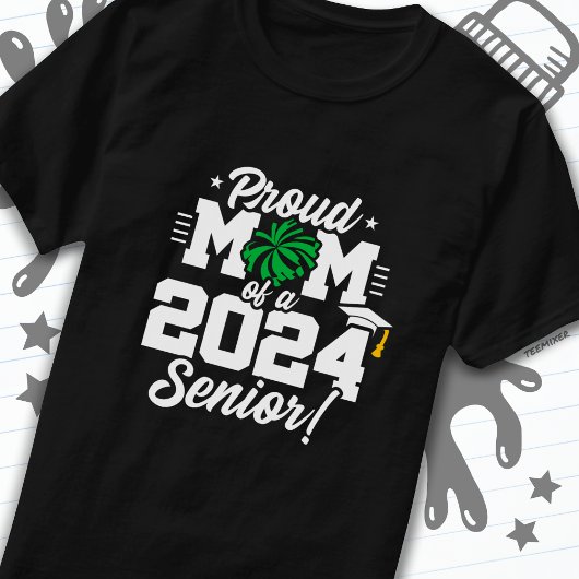 Klasse van 2024 Afstuderen Cheer Mom Senior 2024 T-shirt