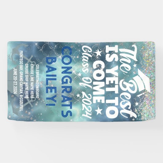 Klasse van 2024 Afstuderen Cruise Door Spandoek (Horizontaal)