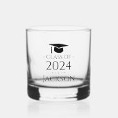 Klasse van 2024 Afstuderen Custom Whiskey Glass Whisky Glas (Voorkant)