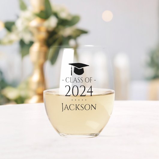 Klasse van 2024 Afstuderen Custom Wijnglas Zonder Voet (Insitu (Huwelijk))