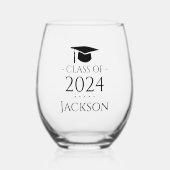 Klasse van 2024 Afstuderen Custom Wijnglas Zonder Voet (Voorkant)