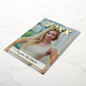 Klasse van 2024 Afstuderen Elegant Zwart & Goud Folie Uitnodiging (Gedraaid)