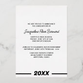 Klasse van 2024 Afstuderen Elegant Zwart & Goud Folie Uitnodiging (Achterkant)