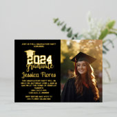 KLASSE VAN 2024 AFSTUDEREN FOLIE UITNODIGEN FOLIE UITNODIGING (Staand Voorkant)