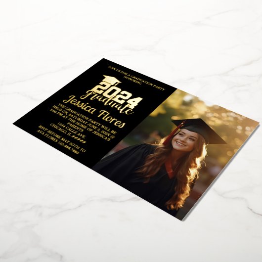 KLASSE VAN 2024 AFSTUDEREN FOLIE UITNODIGEN FOLIE UITNODIGING (Gedraaid)