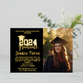 KLASSE VAN 2024 AFSTUDEREN FOLIE UITNODIGEN UITNODIGING (Staand Voorkant)