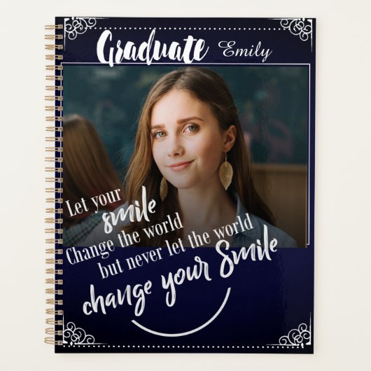 Klasse van 2024 Afstuderen foto Inspirerend woorde Planner (Voorkant)