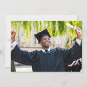 Klasse van 2024 Afstuderen Foto Modern Rood Afstud Aankondiging (Achterkant)