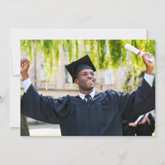Klasse van 2024 Afstuderen Foto Modern Rood Afstud Aankondiging (Achterkant)
