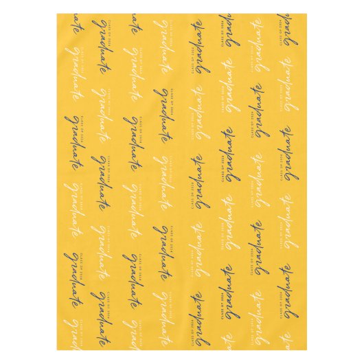 Klasse van 2024 Afstuderen Geel Blauw Wit Tafelkleed (Voorkant)