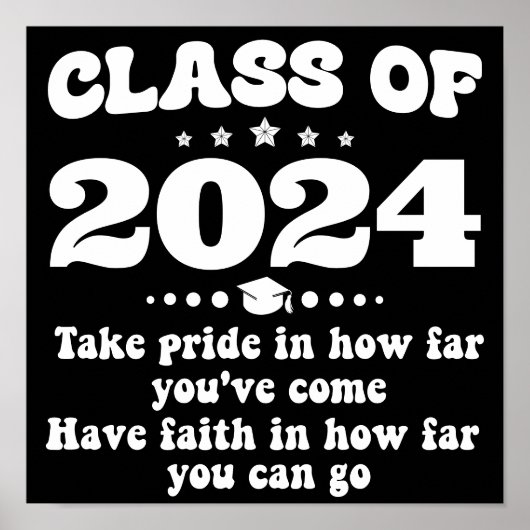 Klasse van 2024 Afstuderen Gifts Gepersonaliseerd Poster (Voorkant)