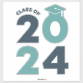 Klasse van 2024 Afstuderen ontwerp Sticker (Vel)
